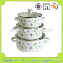 3 Pcs Enamelware Casserole concrete flower soup pot molds